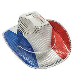 Wear red, white, and blue at any patriotic event. Find hats, boas, vests, and sandals all in American patriotic colors