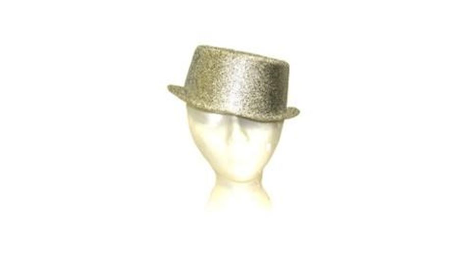 Silver Glitter Derby Hat