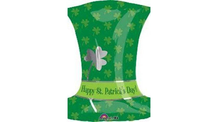 18in Tall St Patricks Day Hat Jr Shape Mylar Ballo