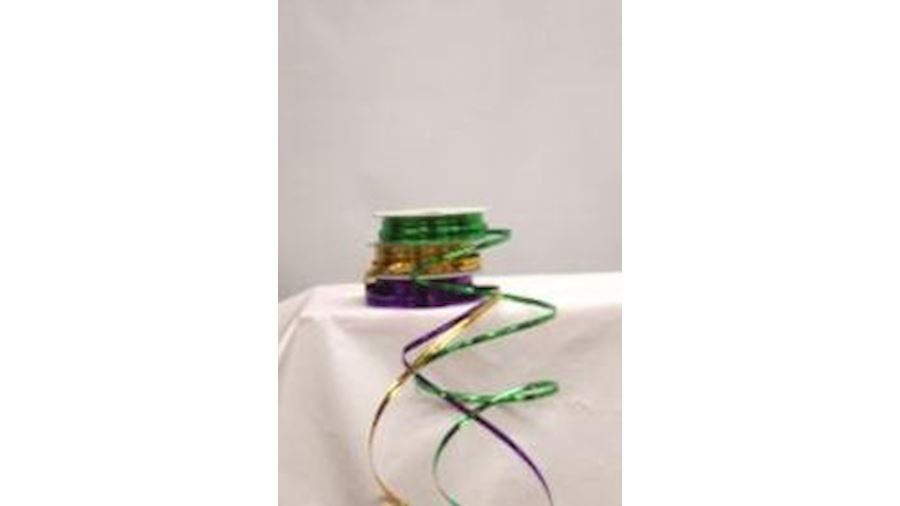 4mm x 10yd Purple/ Green/ Gold Wire Ribbon