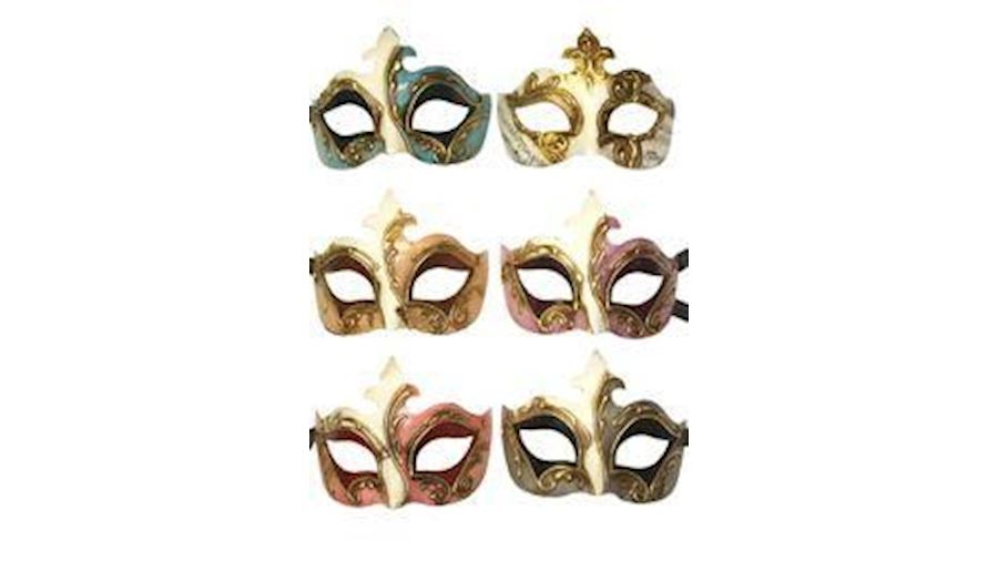 Assorted Paper Mache Venetian Molded Masquerade Ma