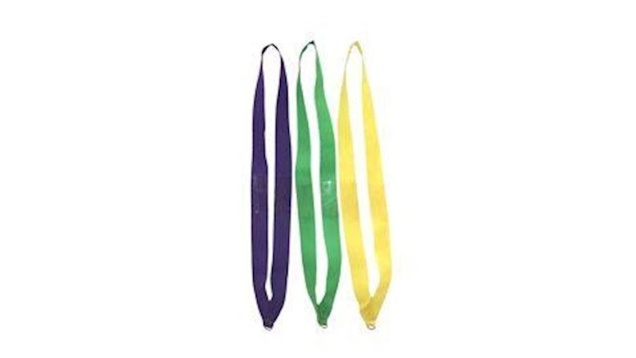 15in Long x 1in Wide Purple/ Green/ Gold Lanyard w