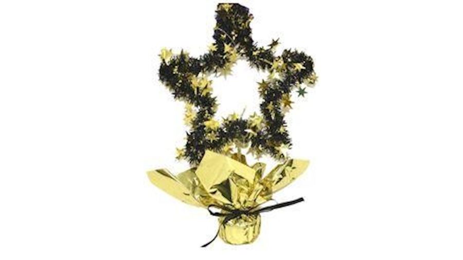 13in Black/ Gold Star Centerpiece {saints}