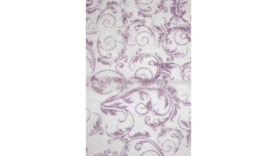 25in x 3Y Le Sheer Purple Leaf Swirl Glitter Mater