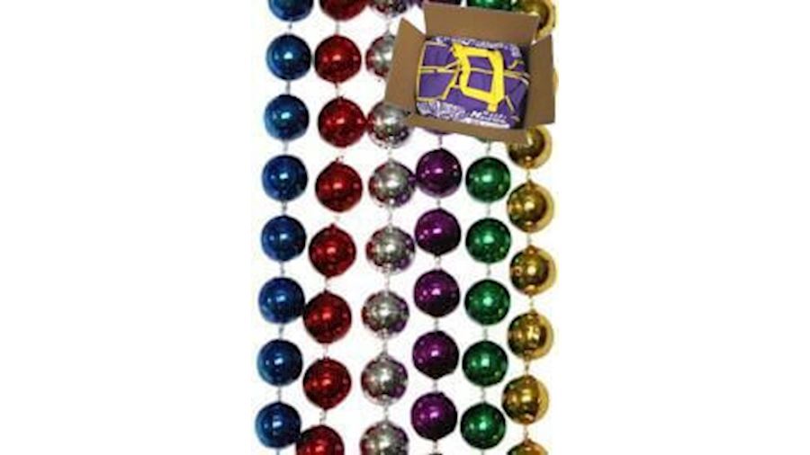 7mm 33in Round 6 Assorted Metallic Color Mardi Gra