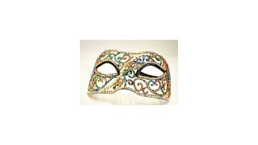 Multicolor AB Rhinestone Eye Masquerade Mask