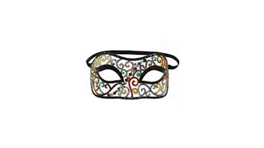 Multicolor Black Rhinestone Eye Masquerade Mask