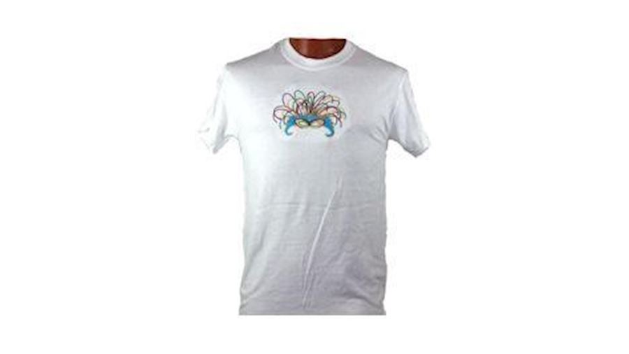 Short Sleeve T-Shirt w/ Mask Design Embroidery X-L