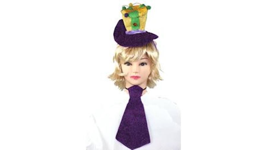 Mardi Gras Headband And Necktie Set {mini top hat}