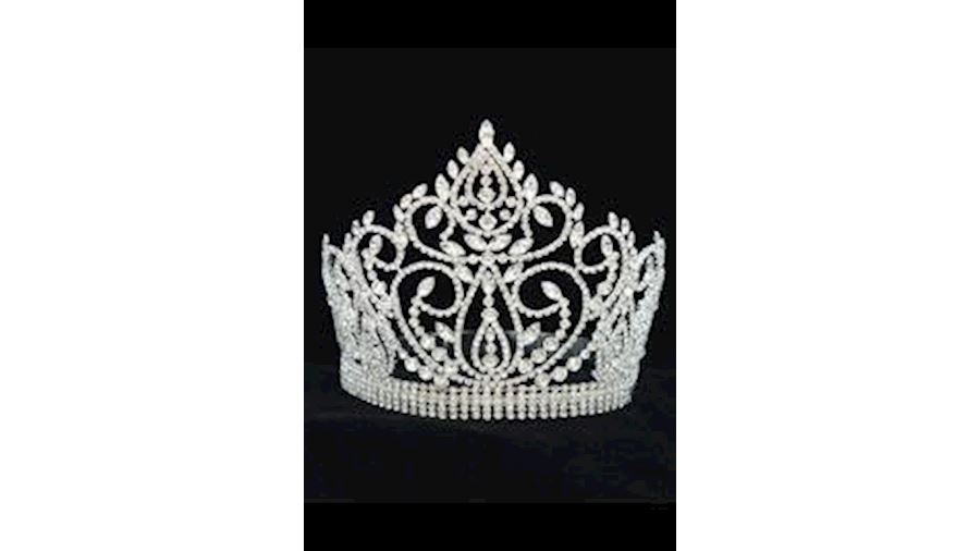 7in Tall x 8in Wide Silver Rhinestone Party Tiara 