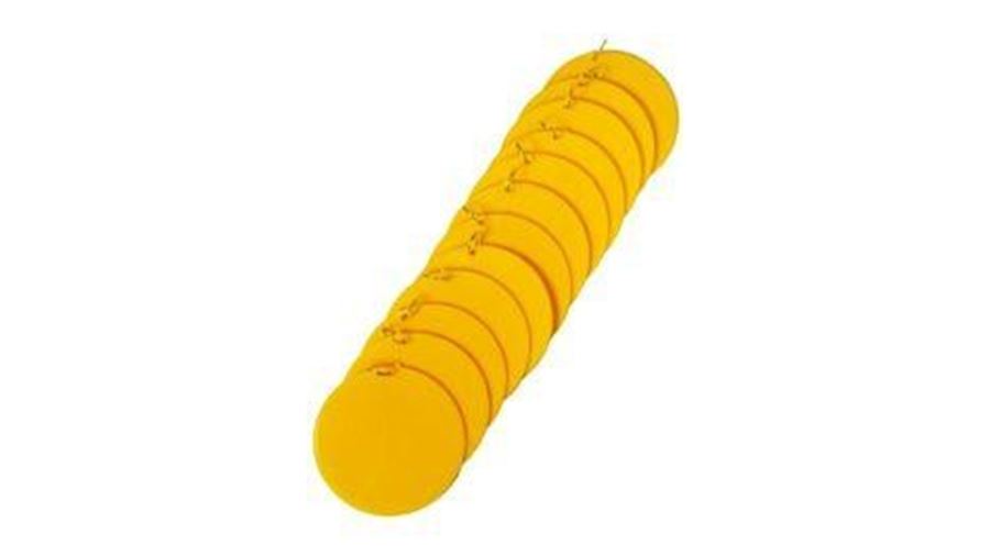 2.5in Blank Yellow Hard Plastic Disk/Medallions w/