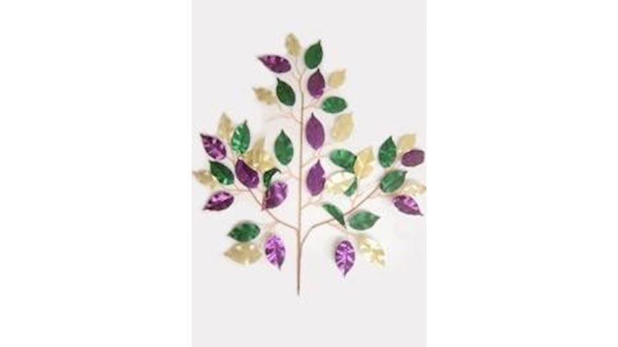 22in x 17in Satin Purple/ Green/ Gold Leaf Spray{o