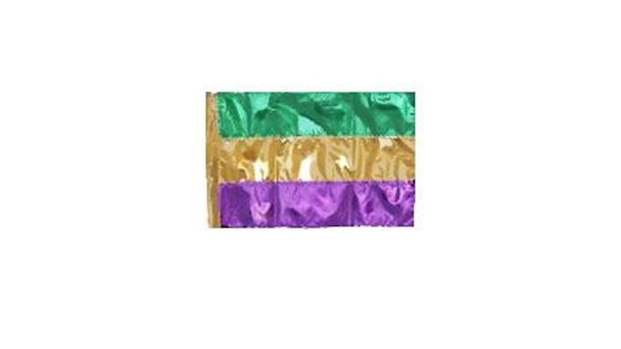 2ft x 3ft Purple/ Green/ Gold Metallic Mardi Gras 