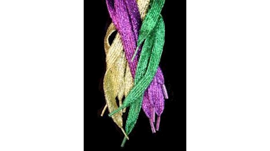 34in Metallic Purple Green Gold Shoelaces (3 pair)