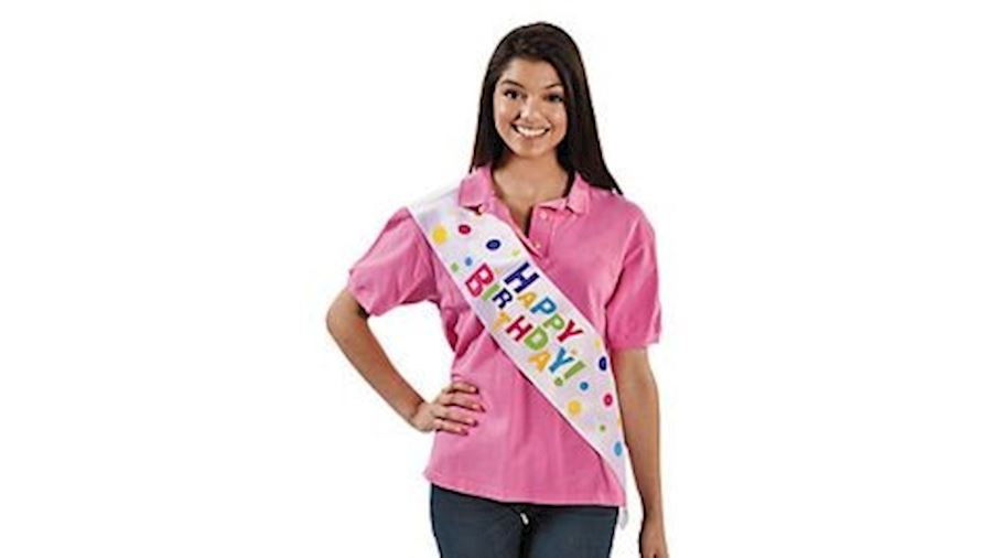 63in x 5 1/2in Satin Everyday Birthday Party Sash-