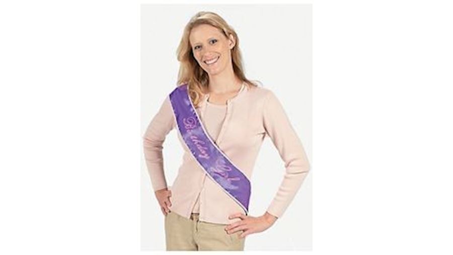 51in x 4in Polyester Birthday Girl Sash-MC