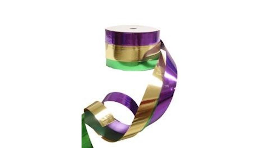 10yd x 18mm Metallic Purple/ Green/ Gold Triple Ri