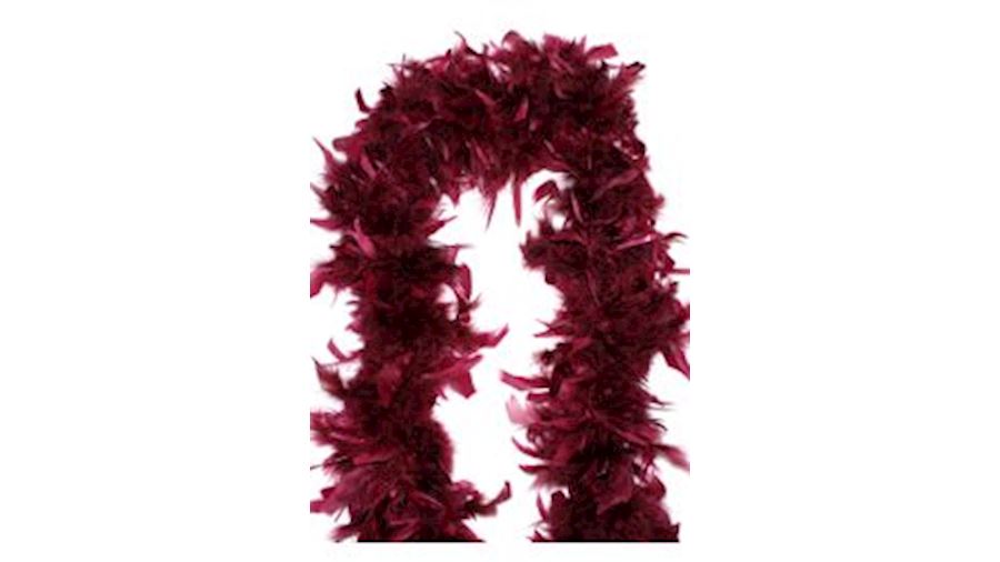 7-8in Wide x 6ft Long Maroon Feather Boa{brown, bu