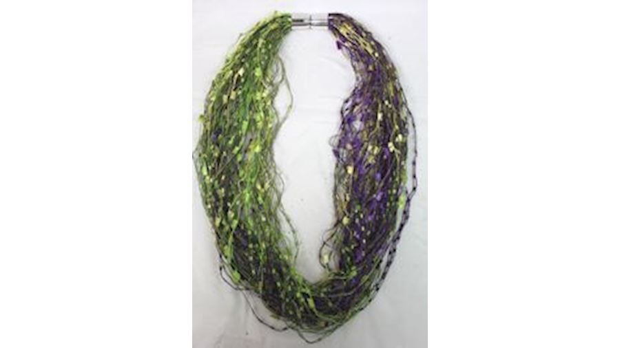 12in Long Mardi Gras Scarf/Necklace w/ Magnet Link