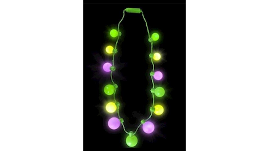 25in Long Mardi Gras Light Up Necklace {flashing g