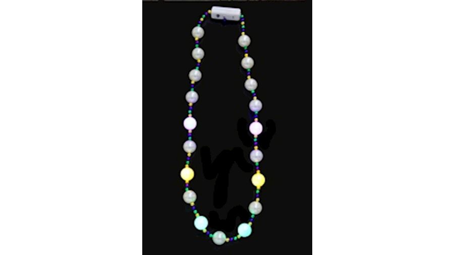 42in 25mm 6 LED Light up Mardi Gras Necklace-EA