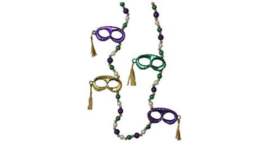 40in Mardi Gras Masks with Tassel Necklace-EA