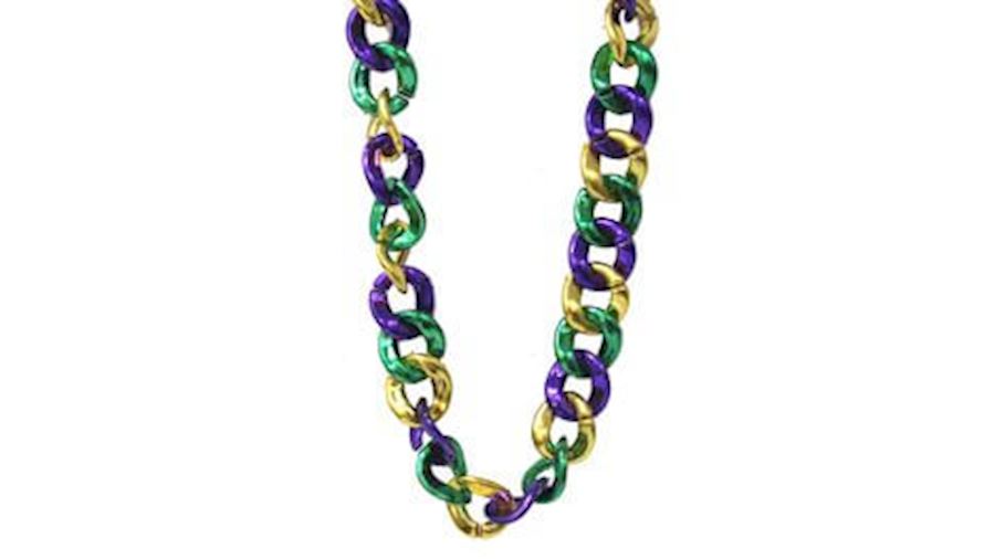 33in - 36in Jumbo Link Chain Necklace in Mardi Gra