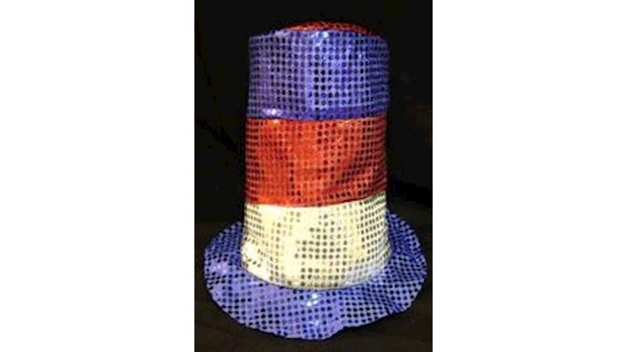 12in Sequin Red/ Blue/ Silver Stovepipe Hat