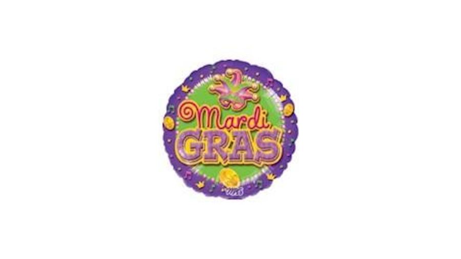 18in Mardi Gras Mylar Balloons