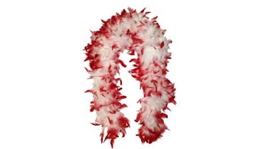 White Feather Boas With Red Tips