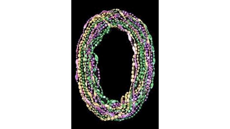 33in 6-Style Assorted Style Mardi Gras Beads{throw