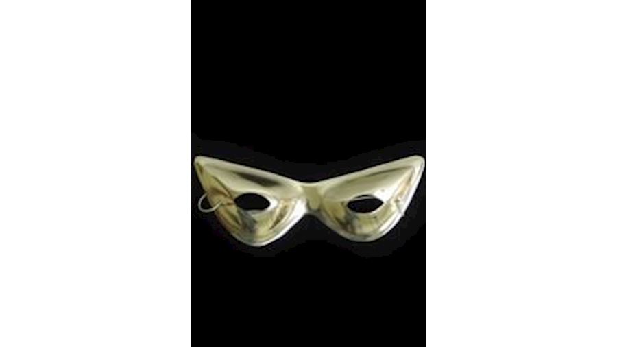 7.5in x 3.5in Metallic Silver Cat Eye Mask