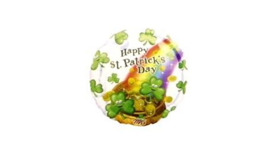 18in Happy St Patricks Day Smiley Shamrock/ Clover