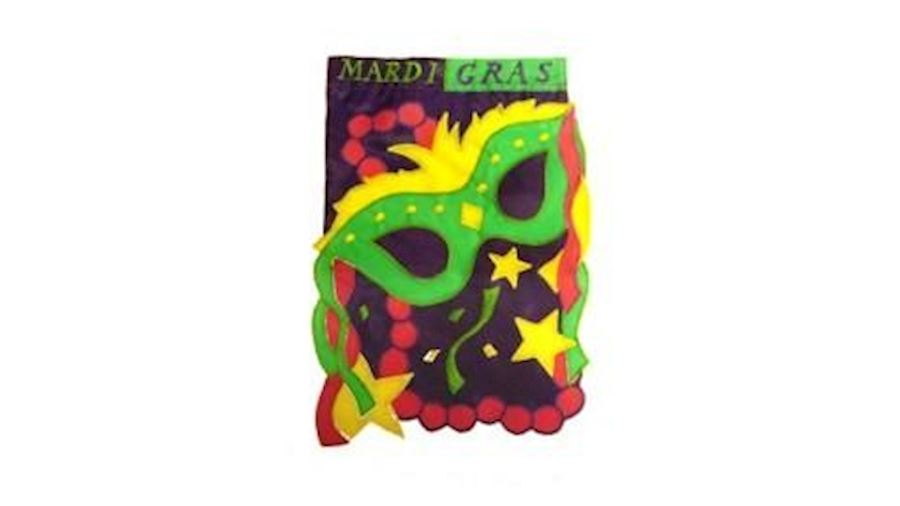 12in x 18in  Mardi Gras Cateye Mask Mini Flag