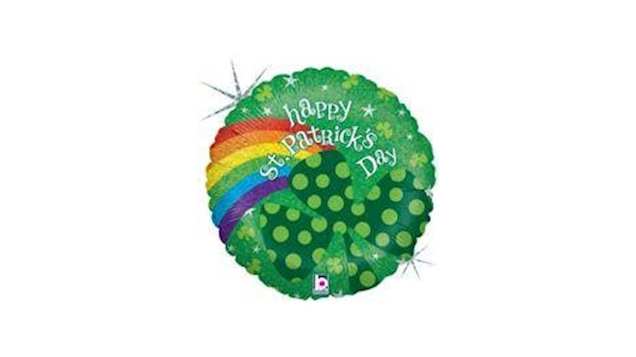 18in Tall St Patrick Rainbow Clover Holographic My