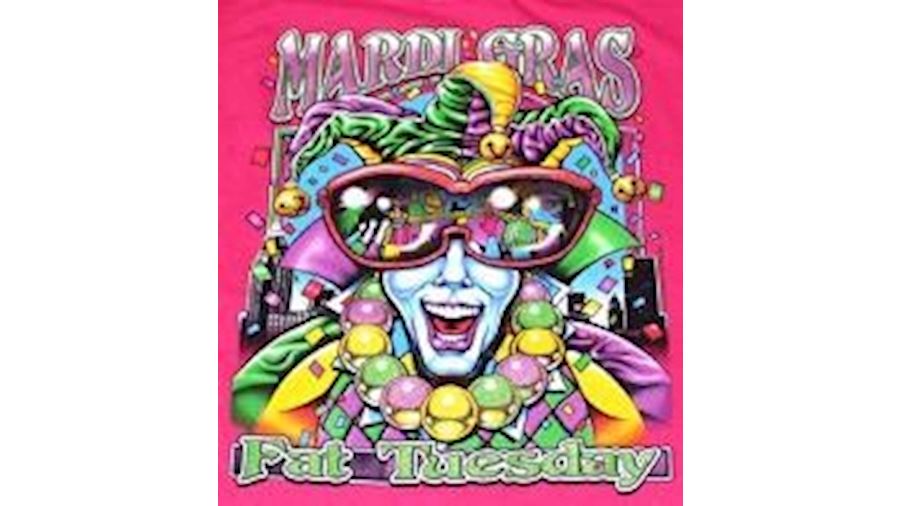 Mardi Gras Jester Fat Tuesday Hot Pink Short Sleev