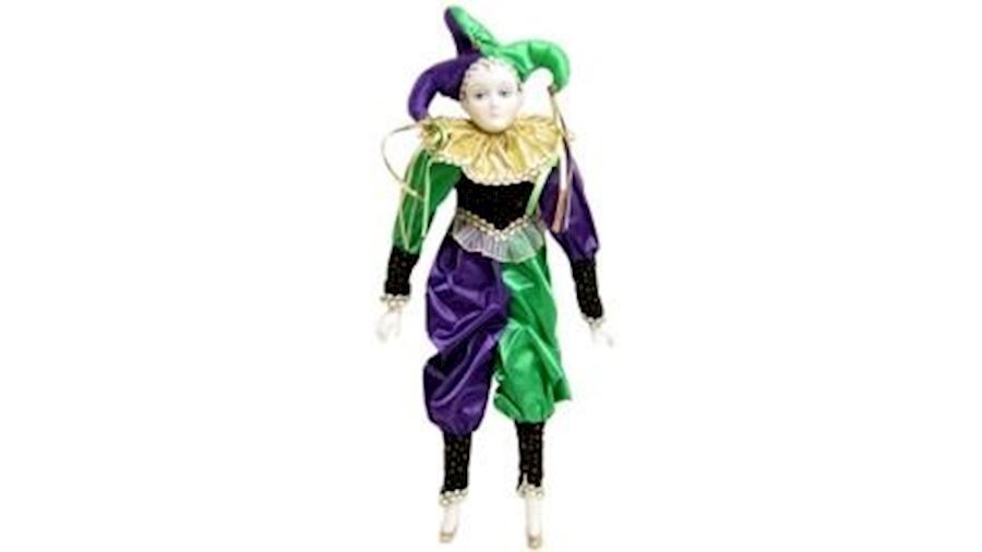 26in Tall x 7in Wide Purple/ Green/ Gold Jester Do