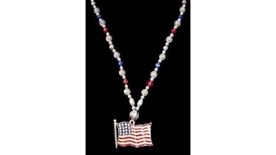 Enamel American Flag Necklace-BG