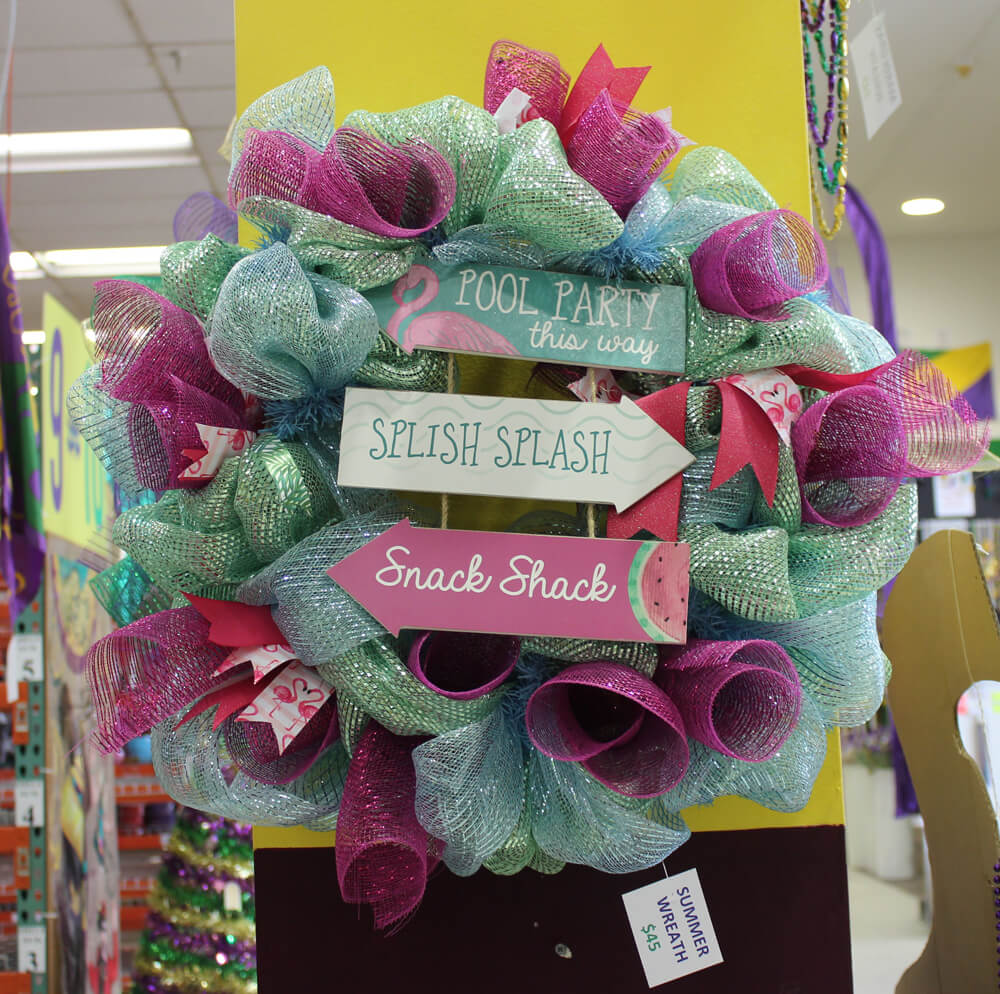 Green and pink wreath