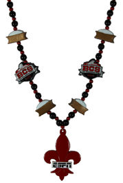 "ESPN" custom beads with multiple charm / medallions
