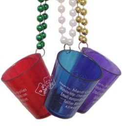 Custom beads with plastic shotglass medallion