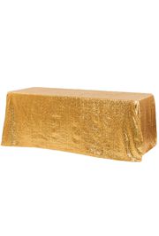 88in Wide x 156in Long Rectangle Gold Sequin Tablecloth 