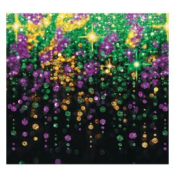 Beistle 52045 Mardi Gras Brick Wall and Street Backdrop 4-Feet by 30-Feet The Beistle Company 
