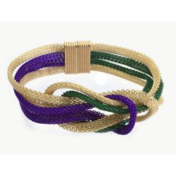 Mardi Gras Knot Mesh Magnetic Bracelet