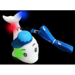 Flashing/ Light-up Dolphin Charm with Non-flashing Lanyard with sound