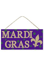 12.5in Wooden Mardi Gras Sign/ Door Decoration