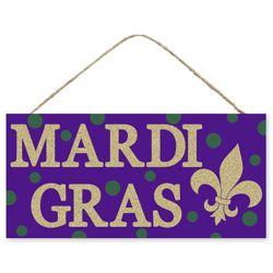 12.5in Wooden Mardi Gras Sign/ Door Decoration