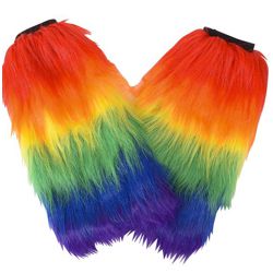 Rainbow Colors Fluffy Leg Warmers