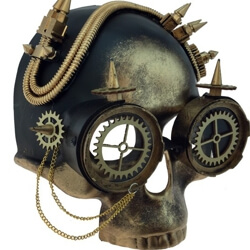 Gold Steampunk / Day of the Dead Skull Mask 