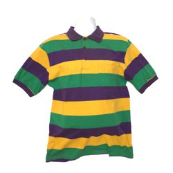 Mardi Gras Style T-Shirt W/Short Sleeve/Collar XL Size